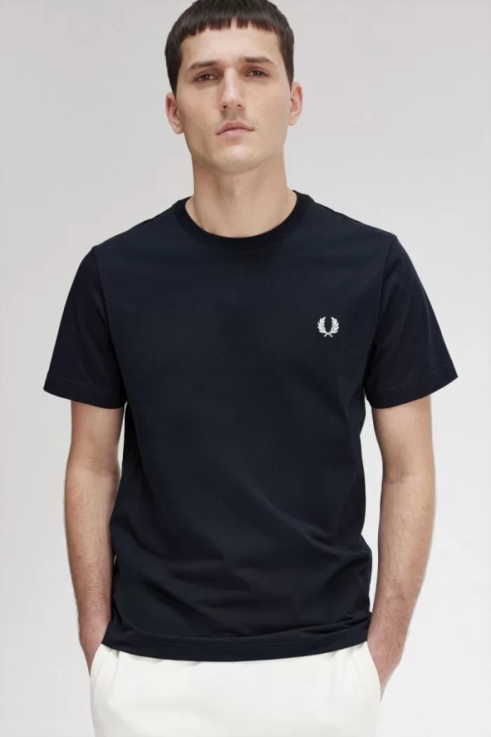 Fred Perry Crew Neck Men’s T-Shirt Navy | VYAJG3164