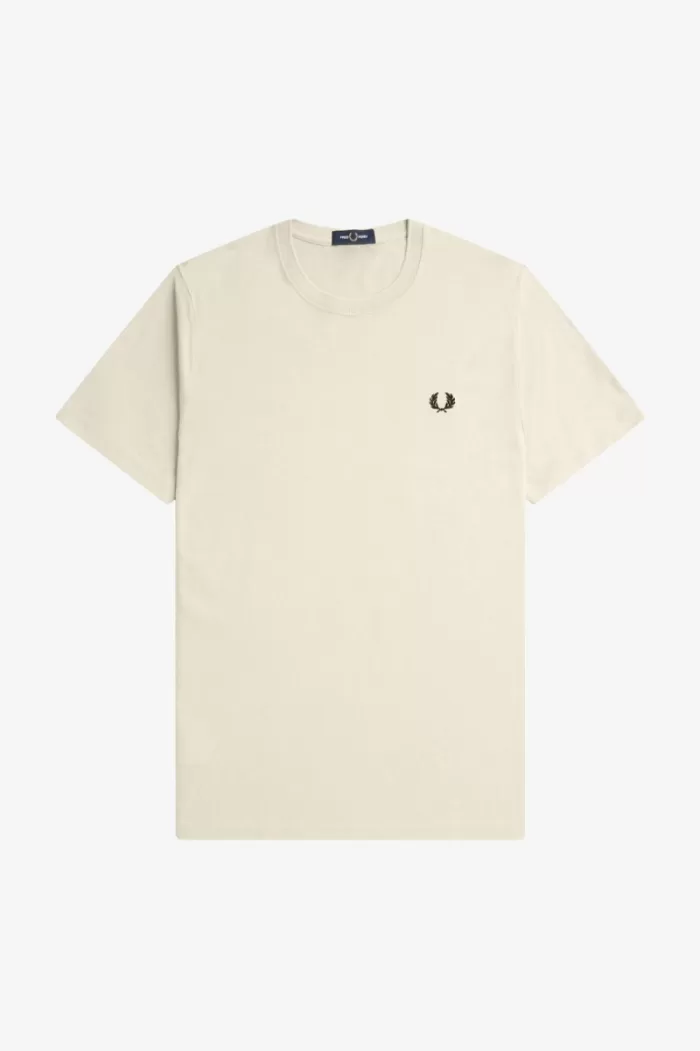 Fred Perry Crew Neck Men’s T-Shirt Oatmeal Black | UPGDQ5470