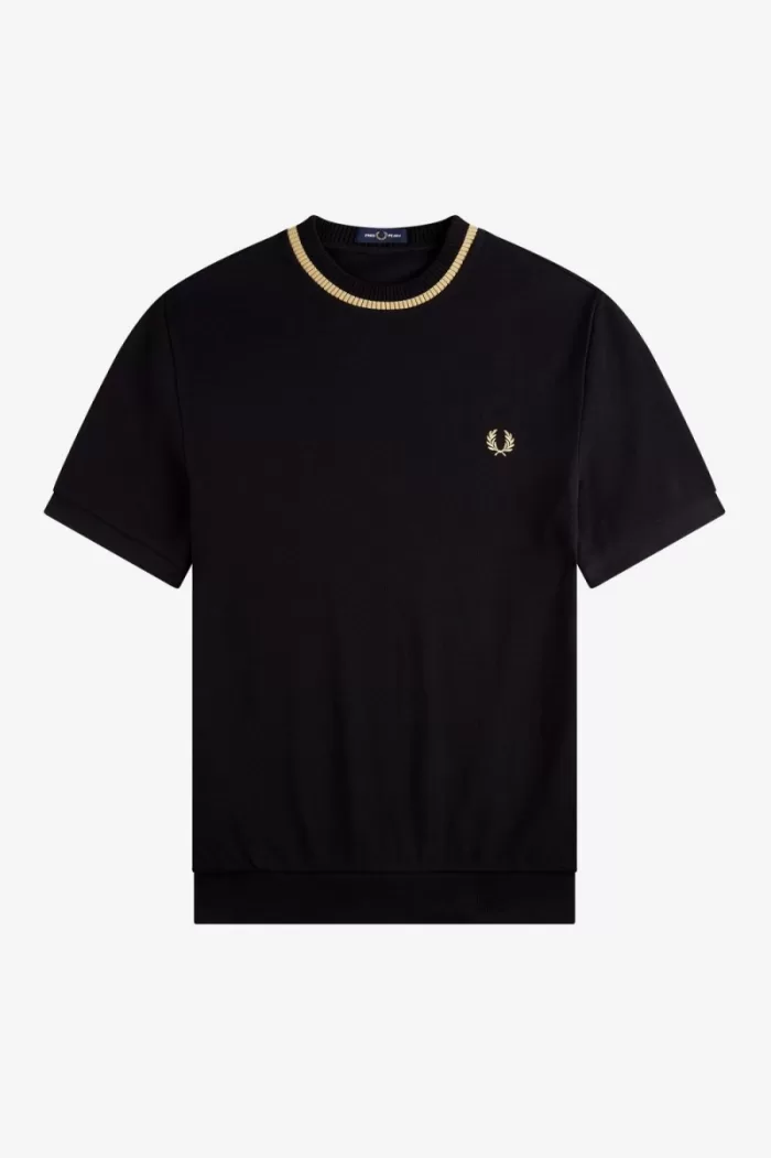 Fred Perry Crew Neck Piqué Men’s T-Shirt Black | JEIMS0853