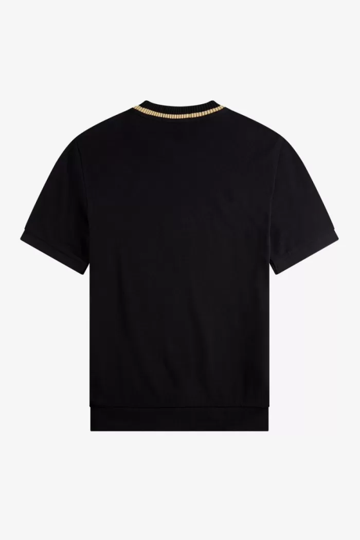 Fred Perry Crew Neck Piqué Men’s T-Shirt Black | JEIMS0853