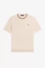 Fred Perry Crew Neck Piqué Men’s T-Shirt Oatmeal | LFINK7468