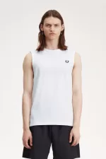 Fred Perry Crew Neck Vest Men’s T-Shirt White | LGWRS0529