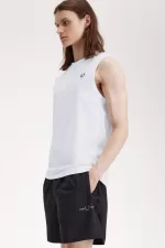 Fred Perry Crew Neck Vest Men’s T-Shirt White | LGWRS0529