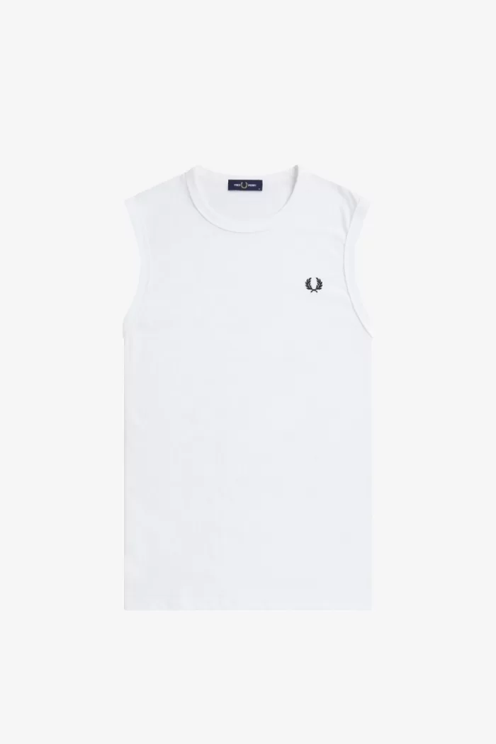 Fred Perry Crew Neck Vest Men’s T-Shirt White | LGWRS0529