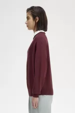 Fred Perry Crew Neck Women’s Jumper Oxblood | HVJMA2038