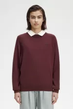 Fred Perry Crew Neck Women’s Jumper Oxblood | HVJMA2038