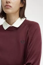 Fred Perry Crew Neck Women’s Jumper Oxblood | HVJMA2038