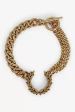 Fred Perry Double Chain Laurel Wreath Bracelet Women’s Jewellery Gold | NTRMW0938