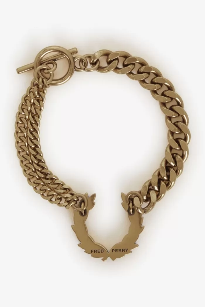 Fred Perry Double Chain Laurel Wreath Bracelet Women’s Jewellery Gold | NTRMW0938