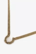 Fred Perry Double Chain Laurel Wreath Necklace Women’s Jewellery Gold | SXZNK6395