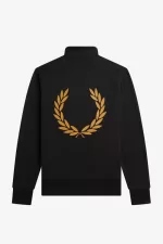 Fred Perry Double Graphic Half Zip Men’s Sweatshirts Black | ZUOBY5624