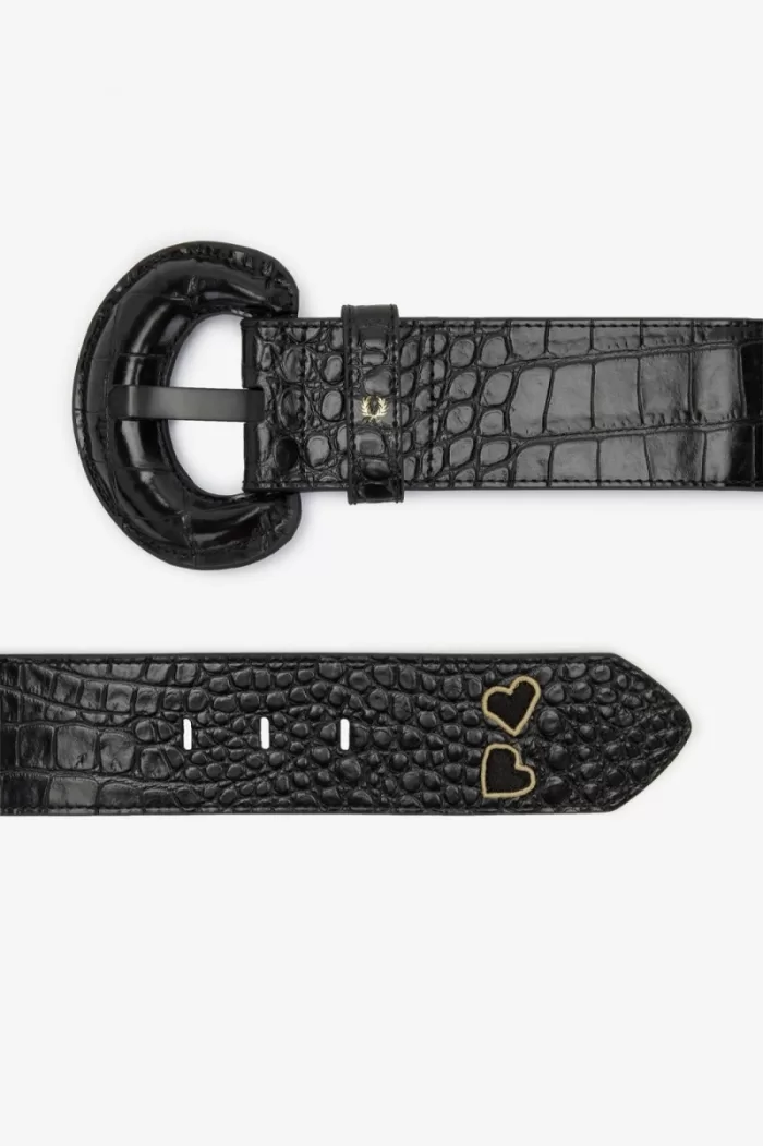 Fred Perry Elasticated Leather Women’s Belts Black | STHBZ9078