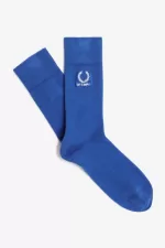 Fred Perry Embroided Men’s Socks Royal Blue | PWTJG3765