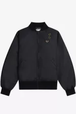 Fred Perry Embroidered Bomber Women’s Jackets Black | EFUWG6831