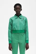 Fred Perry Embroidered Gingham Women’s Jackets Green | GABCY6815