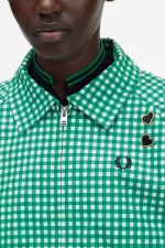 Fred Perry Embroidered Gingham Women’s Jackets Green | GABCY6815