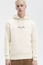 Fred Perry Embroidered Hooded Men’s Sweatshirts Beige | ICTMO4237