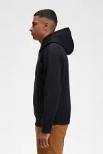 Fred Perry Embroidered Hooded Men’s Sweatshirts Black | JLIDX3701