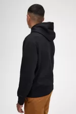 Fred Perry Embroidered Hooded Men’s Sweatshirts Black | JLIDX3701