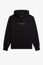 Fred Perry Embroidered Hooded Men’s Sweatshirts Black | JLIDX3701