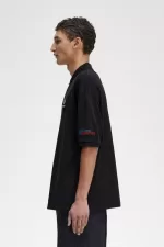 Fred Perry Embroidered Men’s Polo Shirt Black | CTGMK2965