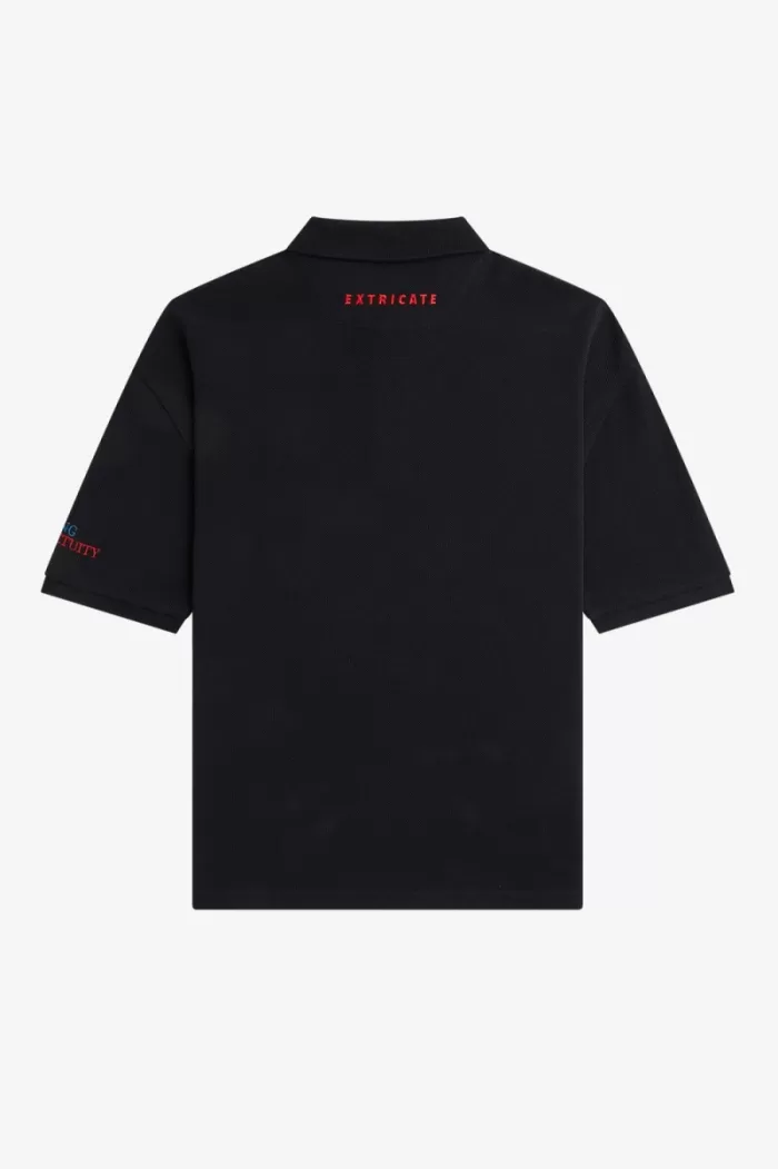 Fred Perry Embroidered Men’s Polo Shirt Black | CTGMK2965