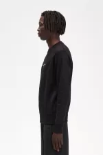 Fred Perry Embroidered Men’s Sweatshirts Black | EXBAK2098