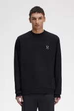 Fred Perry Embroidered Men’s Sweatshirts Black | GDUKA8649