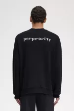 Fred Perry Embroidered Men’s Sweatshirts Black | GDUKA8649