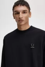 Fred Perry Embroidered Men’s Sweatshirts Black | GDUKA8649