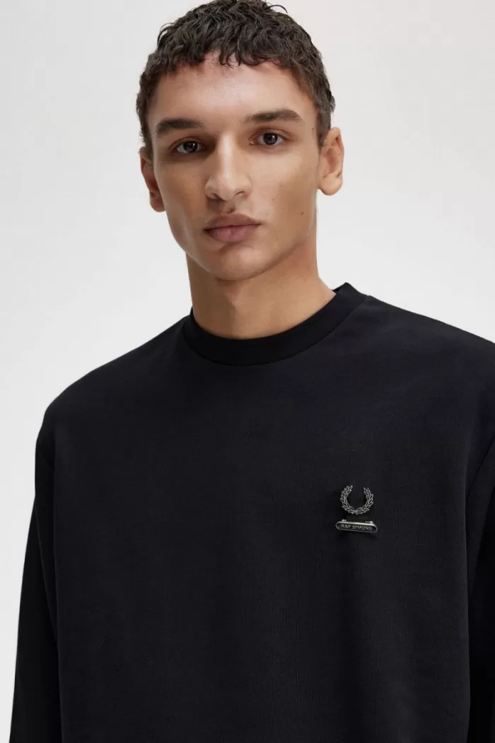 Fred Perry Embroidered Men’s Sweatshirts Black | GDUKA8649