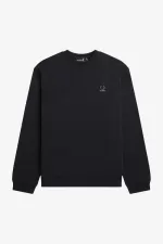 Fred Perry Embroidered Men’s Sweatshirts Black | GDUKA8649