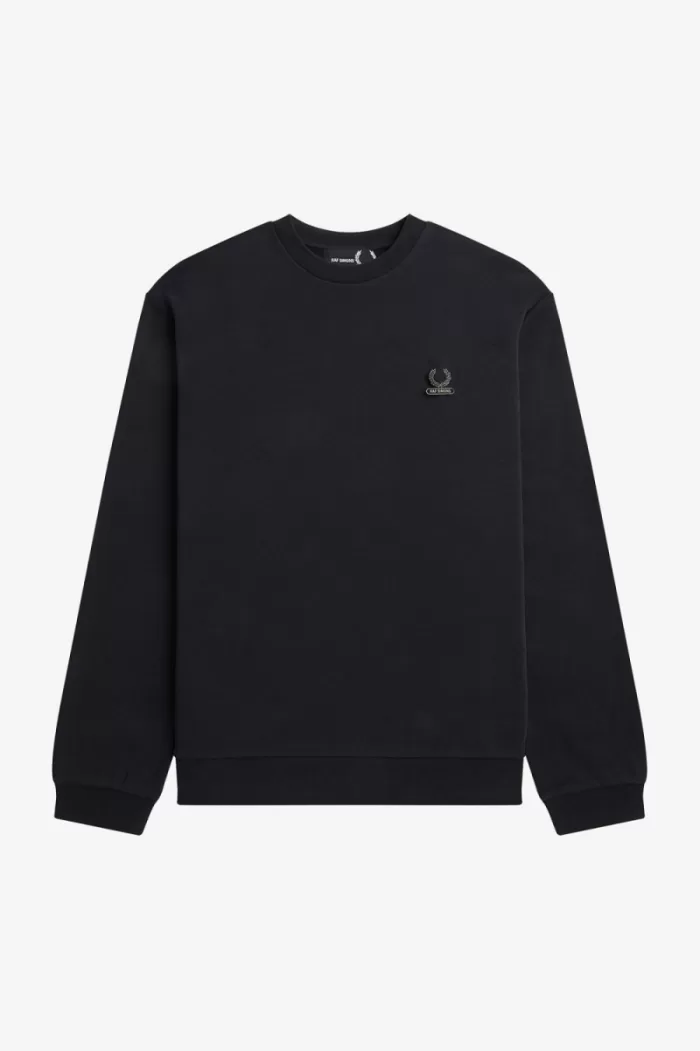 Fred Perry Embroidered Men’s Sweatshirts Black | GDUKA8649