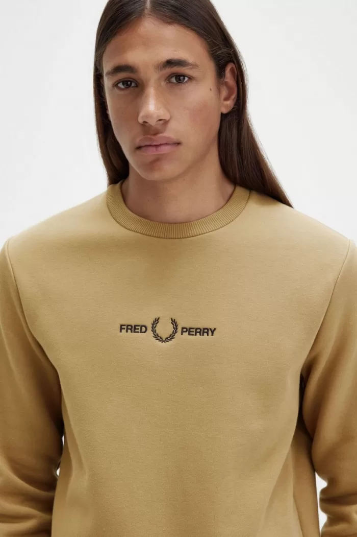 Fred Perry Embroidered Men’s Sweatshirts Green | IQOCD3706