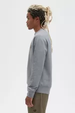 Fred Perry Embroidered Men’s Sweatshirts Grey Marl Ash Blue Black | KQWXE7325