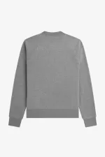 Fred Perry Embroidered Men’s Sweatshirts Grey Marl Ash Blue Black | KQWXE7325