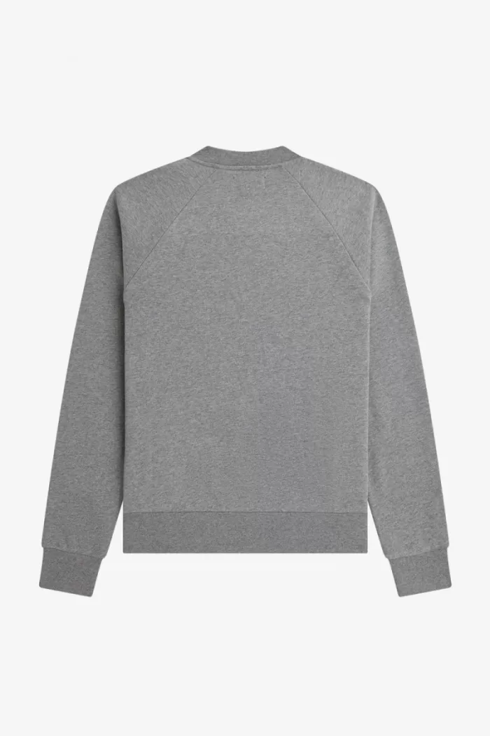 Fred Perry Embroidered Men’s Sweatshirts Grey Marl Ash Blue Black | KQWXE7325