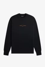 Fred Perry Embroidered Men’s Sweatshirts Navy | MULQJ7624