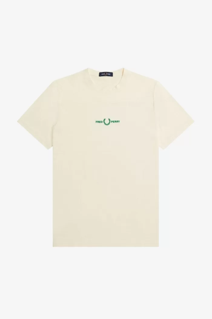 Fred Perry Embroidered Men’s T-Shirt Beige | CUEJY1865