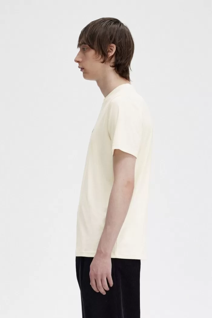 Fred Perry Embroidered Men’s T-Shirt Beige | SJFQH8671