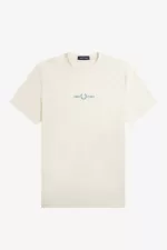 Fred Perry Embroidered Men’s T-Shirt Beige | SJFQH8671