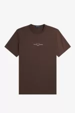 Fred Perry Embroidered Men’s T-Shirt Burnt Tobacco | UOANI1842