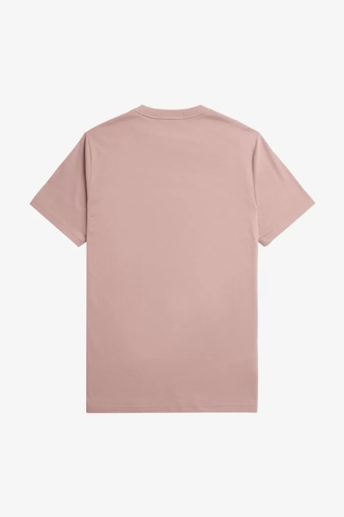 Fred Perry Embroidered Men’s T-Shirt Dark Pink | UNFAH6514