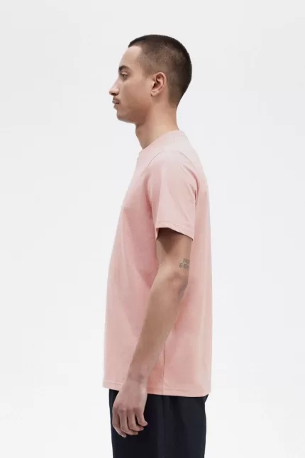 Fred Perry Embroidered Men’s T-Shirt Dusty Rose Pink | JVMKX3597