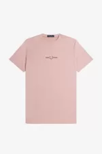 Fred Perry Embroidered Men’s T-Shirt Dusty Rose Pink | JVMKX3597