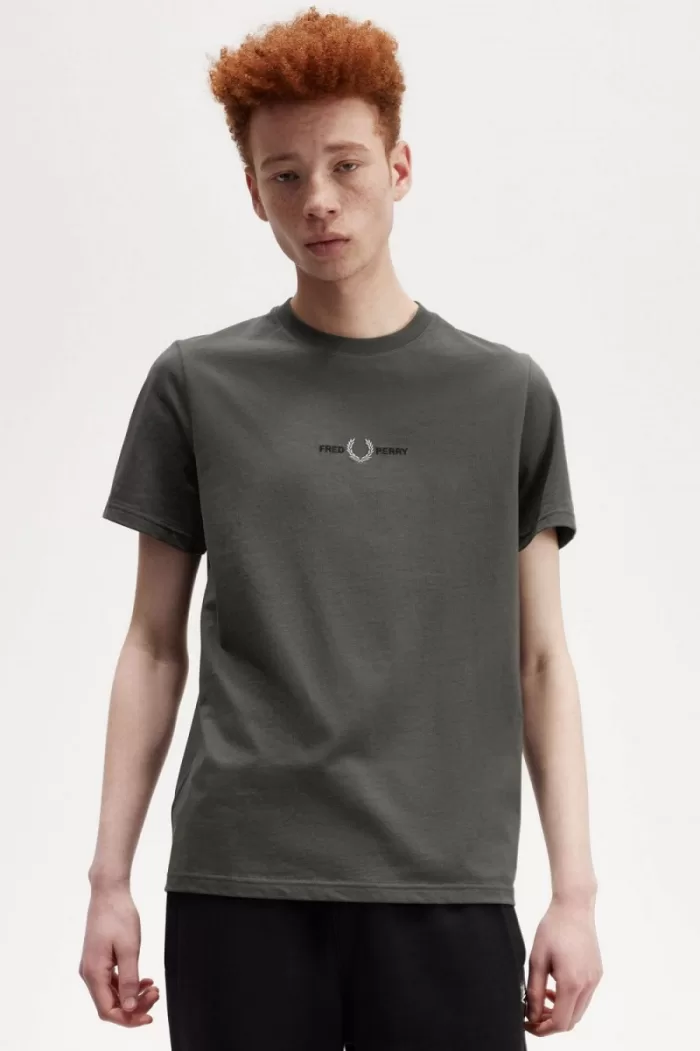 Fred Perry Embroidered Men’s T-Shirt Field Green | IOPBY1930