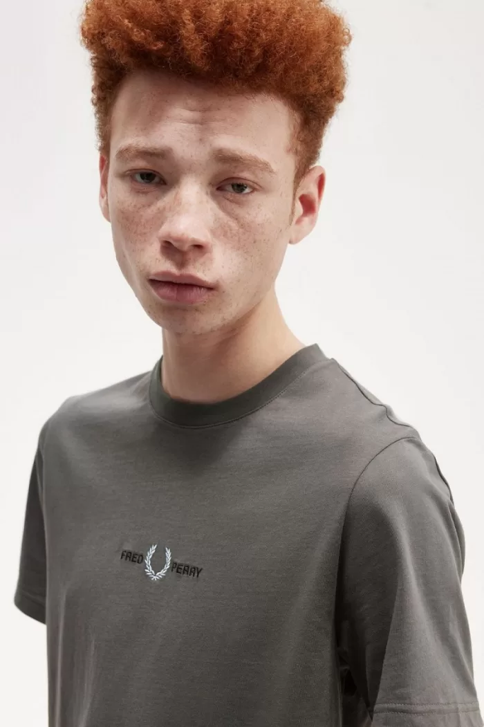 Fred Perry Embroidered Men’s T-Shirt Field Green | IOPBY1930