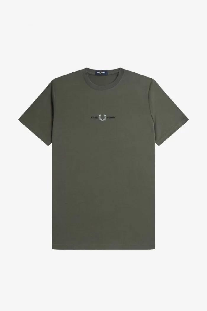 Fred Perry Embroidered Men’s T-Shirt Field Green | IOPBY1930