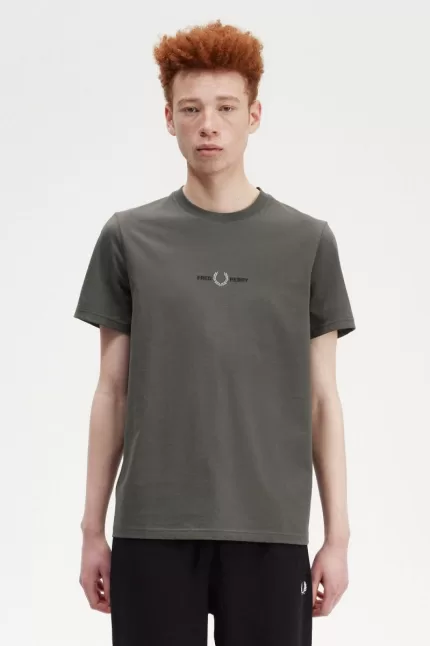 Fred Perry Embroidered Men’s T-Shirt Field Green | IOPBY1930