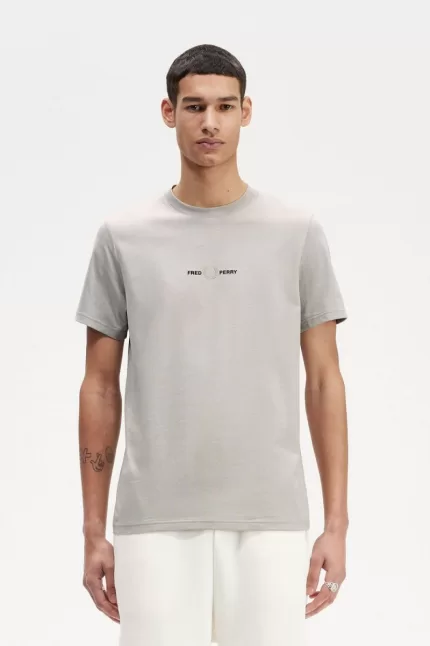 Fred Perry Embroidered Men’s T-Shirt Grey | DWAMX4210